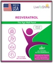 Live To Shine Resveratrol Patch - Transdermal Topic Support Antioxydant à base de plantes pour le vieillissement et le bien-être en santé - 30 Patches pour les femmes et les hommes - USA Made