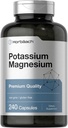Horbäach Potassium Supplément Magnésium $ 240 Capsules $ Qualité Premium $ Non-OGM et sans gluten