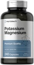 Horbäach Potassium Supplément Magnésium $ 240 Capsules $ Qualité Premium $ Non-OGM et sans gluten