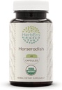 HerbEra Horseradish USDA Organic 60 Capsules de supplément naturel à base de plantes.