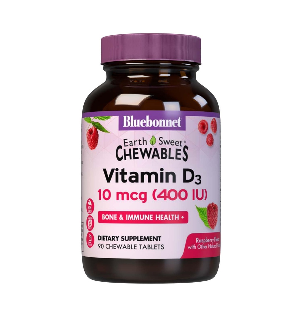 BLUEBONNET NUTRIITION Terres douce Chew VIT D3 400 UI, 90 CT