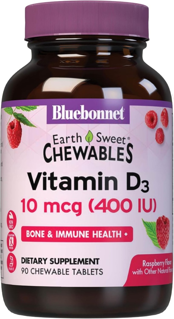BLUEBONNET NUTRIITION Terres douce Chew VIT D3 400 UI, 90 CT