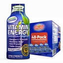 Vitamin Energy Immune+ Extra Strength Energy Shot Blue Raspberry 48 Pack, 260mg Natural Caffeine, B-Vitamins, Citicoline, Green Tea, Immunity & Focus Support, Zero Sugar, Gluten-Free 1.93 fl oz