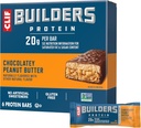 CLIF BUILDERS Protein Bars - Chocolate arachide Butter Flavor - 20g Protéine végétale - Sans gluten - Non-OGM - Faible glycémique - Pas d'édulcorants artificiels - 2,4 oz (6 pack)