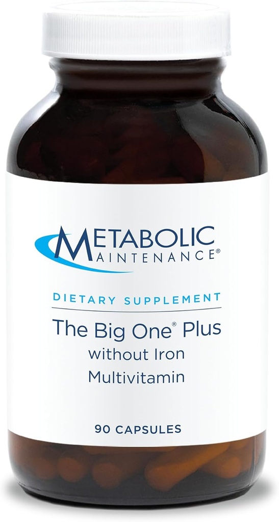 Maintenance métabolique La multivitamine Big One Plus sans fer - Multivitamine sans fer pour les femmes et les hommes avec vitamine A, C, minéraux, complexe B méthylé, et 2000 UI vitamine D3 - 90 capsules