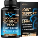 Glucosamine Chondroïtine MSM Collagènes FSA HSA Admissibilité au supplément de soutien conjoint 2800 mg de FSA Fabriqué aux États-Unis Produits approuvés par FSA Flexibilité Vitamines nutritionnelles pour hommes et femmes, 120 capsules