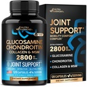 Glucosamine Chondroïtine MSM Collagènes FSA HSA Admissibilité au supplément de soutien conjoint 2800 mg de FSA Fabriqué aux États-Unis Produits approuvés par FSA Flexibilité Vitamines nutritionnelles pour hommes et femmes, 120 capsules
