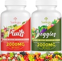Supplément de fruits et légumes 2000 MG, 35 + Fruits et légumes pour la vitalité quotidienne, 100% aliments entiers Superfoods, Antioxydants, Digestifs, Nettoyant, Énergie et Immunissance, Sans sucre, Vegan, 120 comprimés