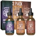 Huile de barbe de la Révolution viking pour les hommes 3 Pack - Ensemble naturel d'huile de barbe pour hommes - Sandalwood, pin et cèdre, parfums de sauge de Clary - Conditionnement et hydratant pour une barbe saine (3 Pack, 1oz)