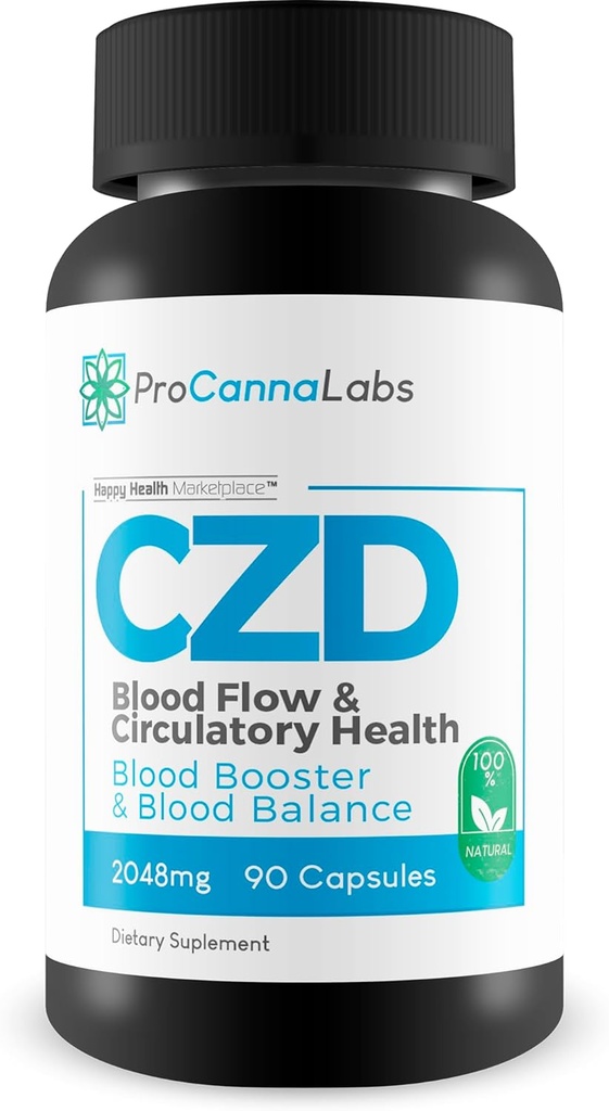 Supplément CDZ Vitamine C D et Zinc Plus Herbes - Notre meilleur booster de sang de vitamine C D Zinc pour l'équilibre et le flux sanguin - C Z D Flux sanguin et santé circulatoire - Pro Canna Labs Gommies Capsules