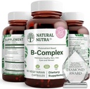 Complexe Nutra Vitamine B naturel avec Niacine, Folate, Thiamine, Biotine, soutient la santé du système nerveux, favorise le métabolisme, la peau, la santé des yeux et des cheveux, complément alimentaire entier, 60 capsules végétariennes