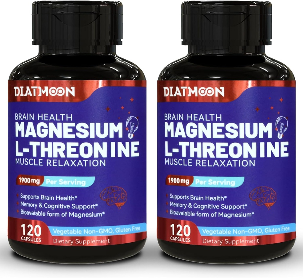 Magnesium L-Threonine Capsules, Magnesium Threonine Supplement, 1900mg Magnesium L-Threonine, Non GMO, Gluten Free - 240 Veg Capsules
