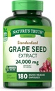 Nature's Truth Grape Extract 24,000 mg de 180 Capsules , Supplément standardisé , formule sans OGM et sans gluten