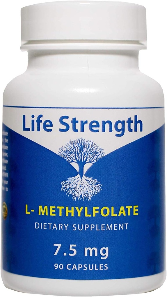 L-Methylfolate 7.5 MG, Optimized & Highly Bioactive Methyl Folate, 5-MTHF Supplement for Mood and Immune Support, Natural Diet Supplement for Energy, Non-GMO & Gluten-Free, 90 Capsules