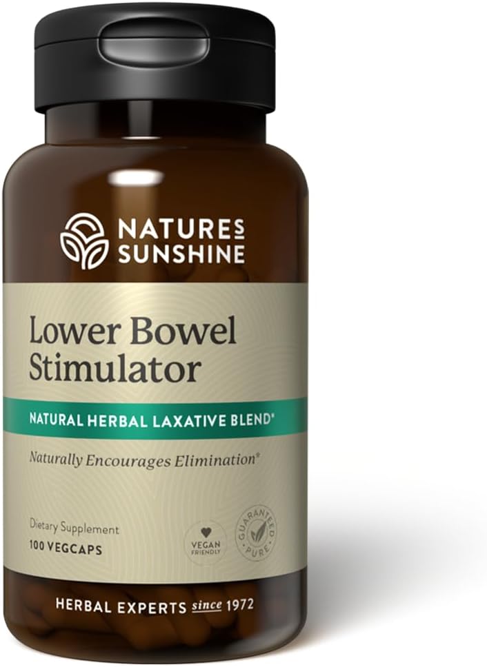 Nature's Sunshine Bas Bowel Stimulateur - Aide à soulager Constipation - Nettoyer et détoxer votre Colon avec des ingrédients naturels à base de plantes - 25 portions - 100 Vegcaps