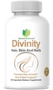 Divinité Cheveux, peau et ongles 60 Capsules 5000 mcg Biotine Acide P-amino Benzoïque, Extrait de queue de cheval, Fo-Ti, Extrait de bambou, Bouilloire piquante, Pivoine chinoise, Spiruline, Saw Palmetto