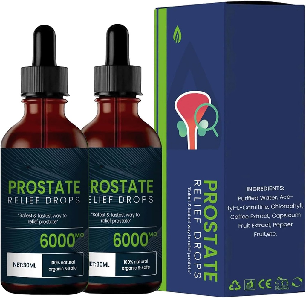 Prostate Treatment Drops - Prostate Relief Drops, Prostate Natural Herbal Drops,DHT Blocker Urinary Health & Prostate Support Supplement for Mens Health (2pcs)