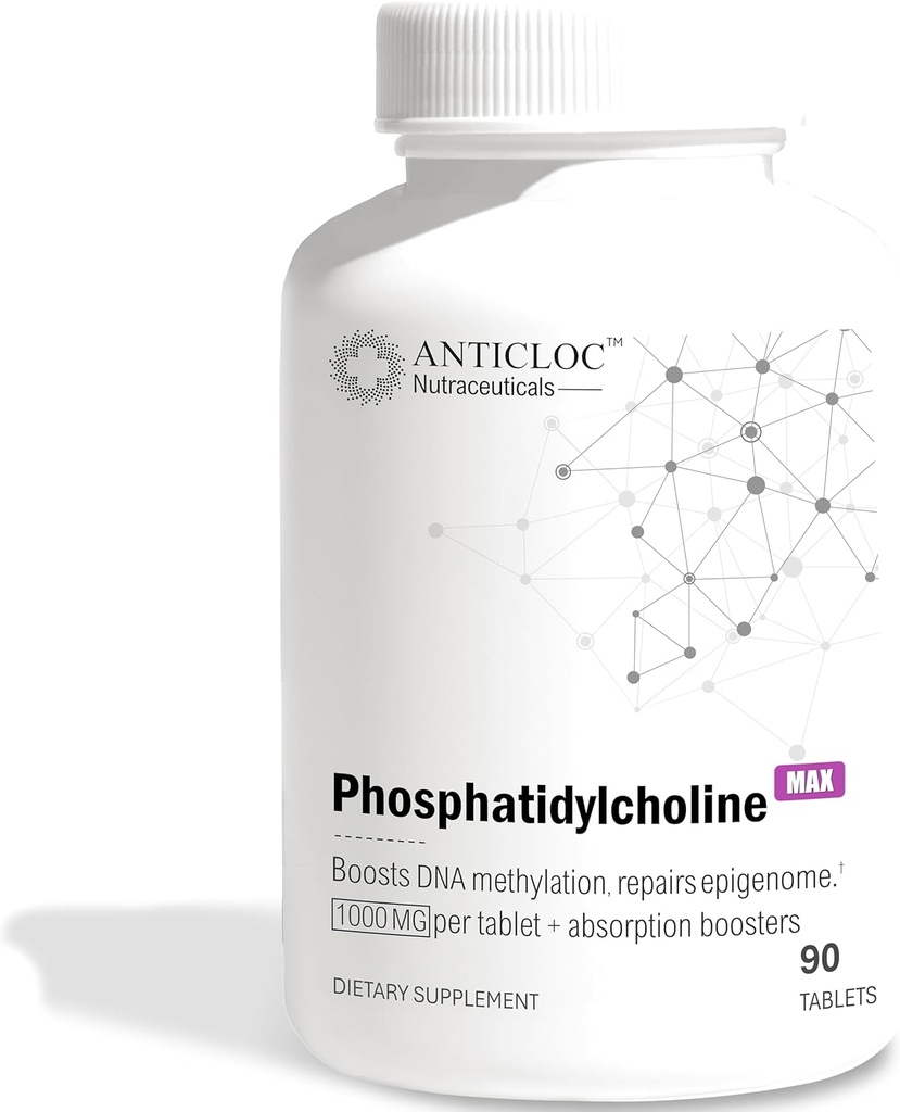 Premium Phosphatidylcholine PC 1000MG Par Comprimé 90 Jours d'approvisionnement: 5X Ultra Absorption: 5X Maximum de force: renforce la méthylation et la santé de l'épigénome