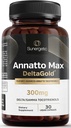 Supplément tocotriénol Sunergetic Premium Annatto – avec DeltaGold – tocotriénols vitamine E 300 mg – soutient la santé du foie, de l'immunité et du coeur - Delta + Gamma tocotriénols (30 capsules liquides)