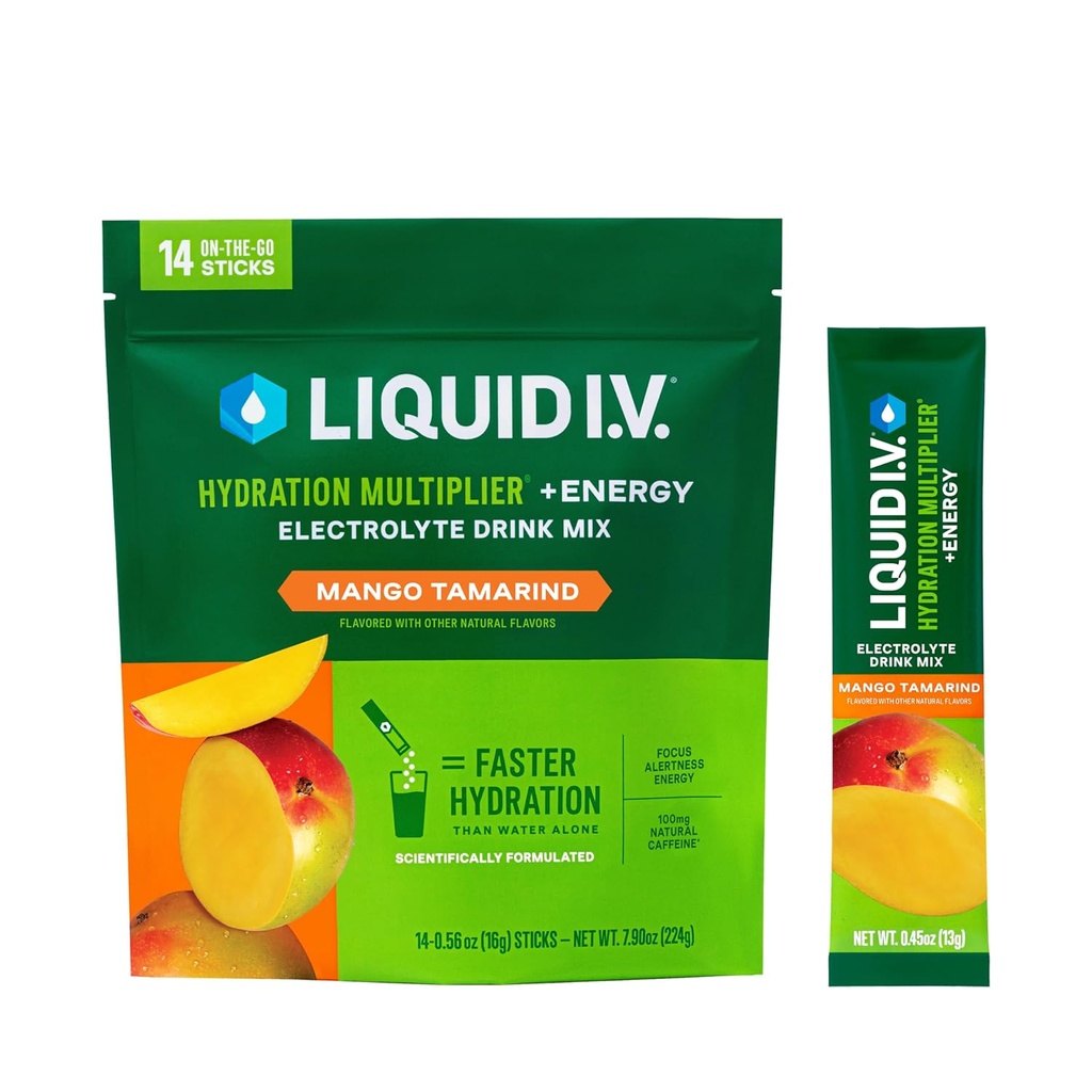 Liquid I.V.® Hydratation Multiplier® +Energy - Mango Tamarind - Packs de poudre d'hydratation