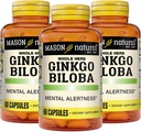 MASON NATURAL Ginkgo Biloba, 3 Month Supply, Helps to Improve Mental Alertness & Support Optimal Brain Function, 60 Capsules (3 Pack)