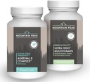 Mountain Peak Nutritionals Complexe Adrénal B et ultra-haute multivitamine Combo Pack - Vitamine, multi-minéraux, et support adaptogène - B Vitamines, probiotiques et nutriments essentiels - 90 et 180 Végétariens Ca