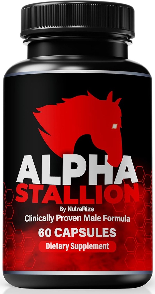 Pilules Alpha Stallion pour hommes, Formule nutritionnelle quotidienne pour la performance et la confiance des hommes, Toutes les capsules Alpha Stallion naturelles pour soutenir la santé globale, Examens officiels AlphaStallion (60 capsules)