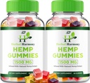 Gommies d'harmonie à base de plantes pour les hommes et les femmes - Gommy d'harmonie à base de plantes, Harmonie à base de plantes infusée d'extrait de chanvre, Harmonie à base de plantes Supplément de chanvre naturel Avis (2 Pack - 120 Gommies)