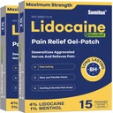 Sumifun 4% Patches Lidocaine Plus 1% Menthol - 30 Compte de la force maximale OTC Pattes de soulagement de la douleur pour le dos Ache Col raide Douleurs articulaires Muscle Douleurs Sujet Analgésique