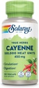 SOLARAY Cayenne Pepper 450 mg, 100 000 Unité de chaleur, Digestion saine, Circulation, Métabolisme et soutien cardiovasculaire, 100 VegCaps