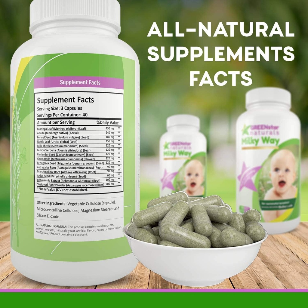 Supplément de l'allaitement maternel Soutien de l'allaitement pour l'augmentation du lait maternel, supplément de l'allaitement Capsules avec le chardon de lait graines Fenugreek organiques, lait maternel Vitamine postnatale pour les mères.