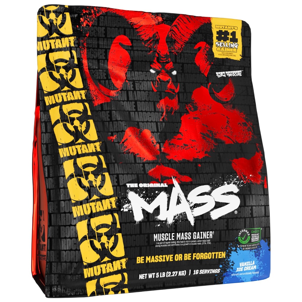 Masse mutante en poudre de protéines de gain de poids - haute teneur en poudre de protéines de calories pour masse musculaire - Crème glacée de vanille - 5 livres