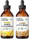 Wild & Organic Maca Ashwagandha Teinture 4 fl oz & Lion's Mane Teinture 4 fl oz