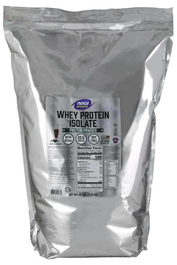 MAINTENANT Aliments Sports Nutrition, Isolation des protéines de lactosérum, 25 g avec BCAAs, poudre de chocolat crémeuse, 10-Pound