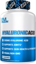 Evlution Vegan Dietary Hyaluronique Acid Supplément Nutrition 200mg Hyaluronique Acid Capsules Supplément à la peau sèche pour les femmes et les hommes pour la peau dérangée ou endommagée - Haute puissance Biodisponible Formule non OGM