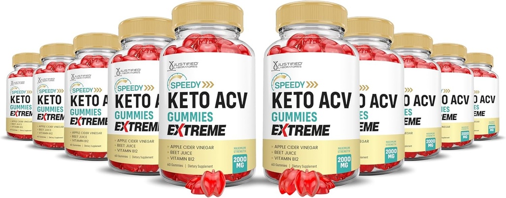 (10 Pack) Speedy Keto ACV Gummies Advanced Formula 1000MG Speedy Keto Gummies vinaigre de cidre de pomme formulé avec du jus de betterave de grenade poudre B12 végétalien non OGM 600 Gummys