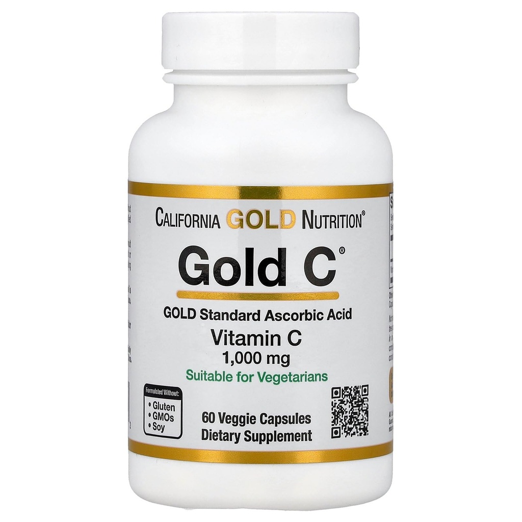 California Gold Nutrition Gold CTM, USP Grade Vitamine C, 1000 mg, 60 Capsules de Véggie