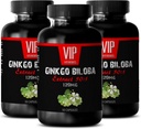 VITAMINS VIP Ginkgo biloba pour adolescents - Ginkgo Biloba Leaf 120mg - pour une fonction cérébrale saine (3 bouteilles - 150 capsules)