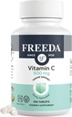 FREADA Vitamine végétalienne C 500mg – Soutien immunitaire casher et antioxydant – Aide à maintenir une peau et des cheveux sains, soutient l'absorption de fer – Pas de gluten, pas de lactose, pas d'arôme artificiel ou de couleur – 250 comprimés