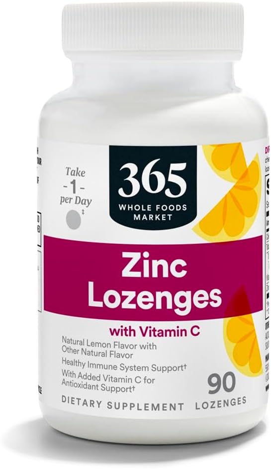 365 par marché des aliments entiers, LOunceenges Zinc Vitamine C, 90 Compte