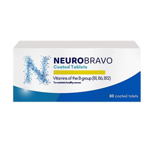 Neurobravo Vitamine B1, B6, B12 Comprimés pour la santé nerveuse, douleur nerveuse, engourdissement, étourdissement musculaire, crampe musculaire, sensation altérée
