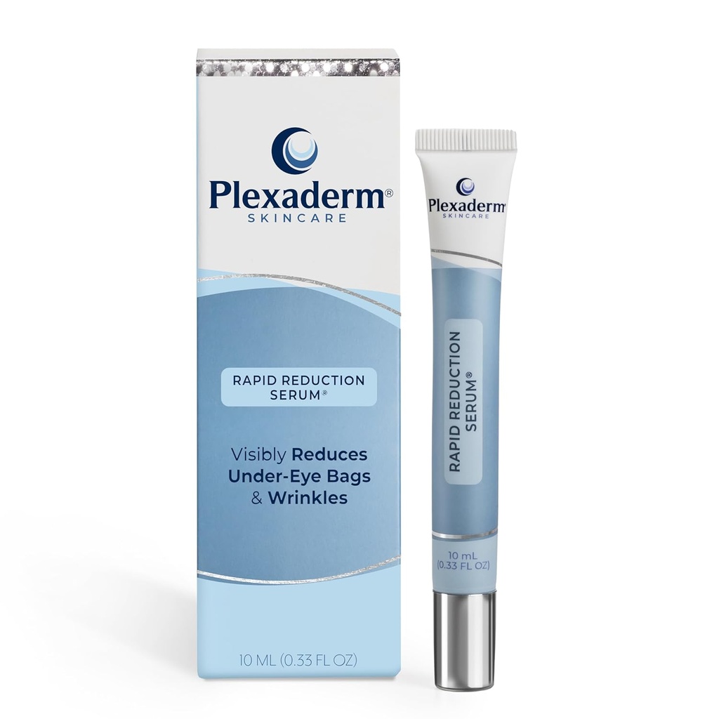 Sérum des yeux à réduction rapide de Plexaderm - Réduit visiblement les sacs sous les yeux, les rides, les cercles sombres, les lignes fines et les pieds de Crow instantanément, anti-vieillissement des rides pour le visage, tube pleine taille