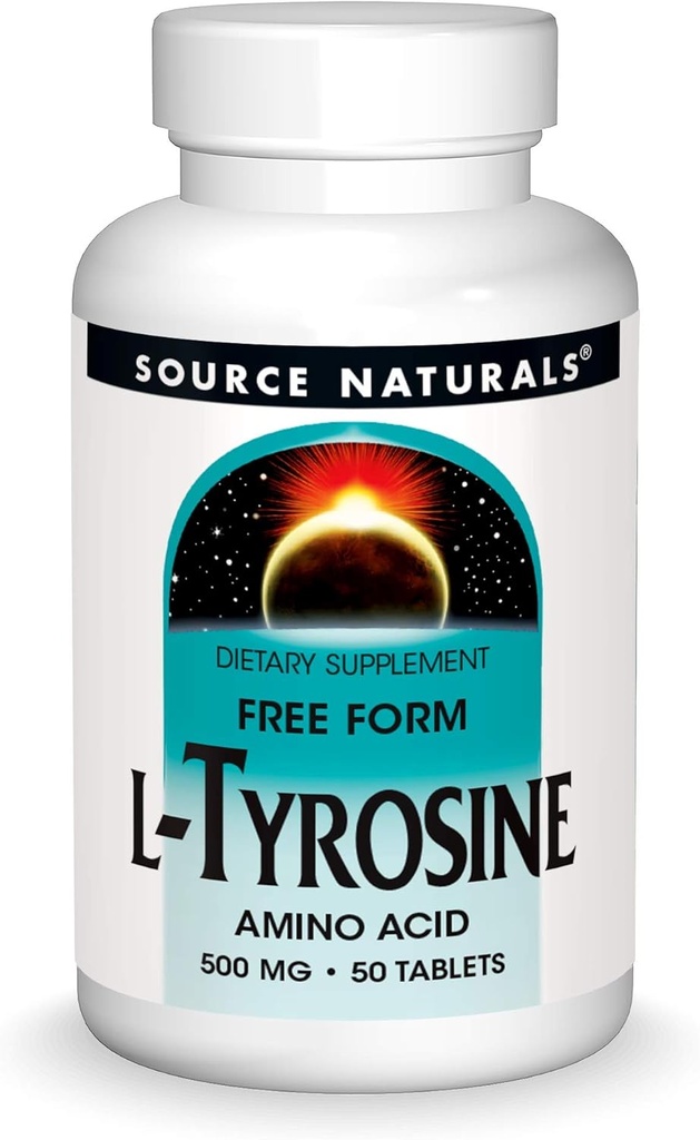Source Naturals L-Tyrosine -Free Form Amino Acid Supplement - 50 Tablets