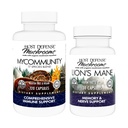 Host Defense MyCommunity Capsules, 120 Count & Lion's Mane Capsules, 30 Count - Soutien Immune Santé avec 17 espèces Mélange de champignons - Soutien Cerveau Santé, Mémoire et Focus*