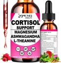 Cortisol Supplement Liquid Drops, 17-in-1 Cortisol Reducer w. Ksm-66 Ashwagandha Theanine Rhodiola Rosea Magnesium Phosphatidylserine, Hormone Balanced & Lower Cortisol for Women Calm* Relaxation