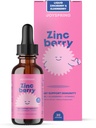 JoySpring ZincBerry - Supplément de zinc et de vitamine pour enfants (1 fl oz) gouttes de soutien immunitaire avec goût de mûre pour enfants 2-16+ Années