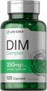 Horbäach DIM Supplément de 350mg Complexe de 350mg pour les femmes et les hommes 120 Capsules de Diindolylméthane avec Brocoli et Kale