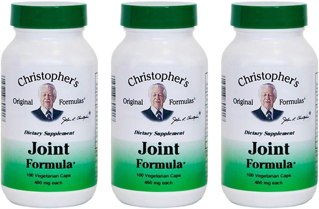 Formules originales de Christopher Formule conjointe – 100 Capsules végétariennes – Mélange à base de plantes synergique pour le soutien des articulations – Fabriqué aux États-Unis - Pack de 3