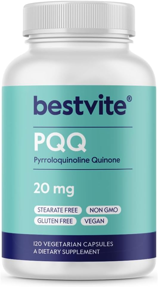 BESTVITE PQQ 20mg (Pyrroloquinoline Quinone) (120 gélules végétariennes) - Pas de stéarates - Vegan - Non OGM - Sans gluten