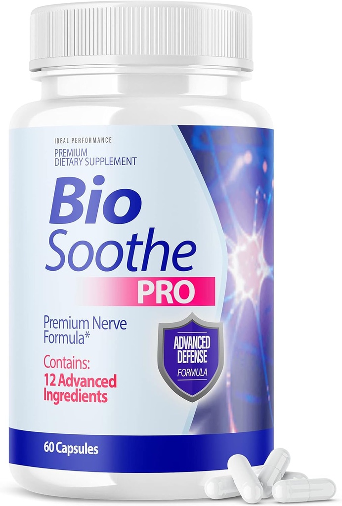 IDEAL PERFORMANCE Biosoothe Pro Neuropathy Treatment Capsule for Nerve Pain Repair Pills Bio Soothe Premium Formula Supplement Alpha Fix Neeve (60 Capsules)